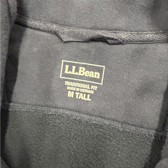 0140 L.L.Bean Men Sweater Adult Size Med tall Navy Blue Outdoors 3/4  Zip Casual - Picture 6 of 9